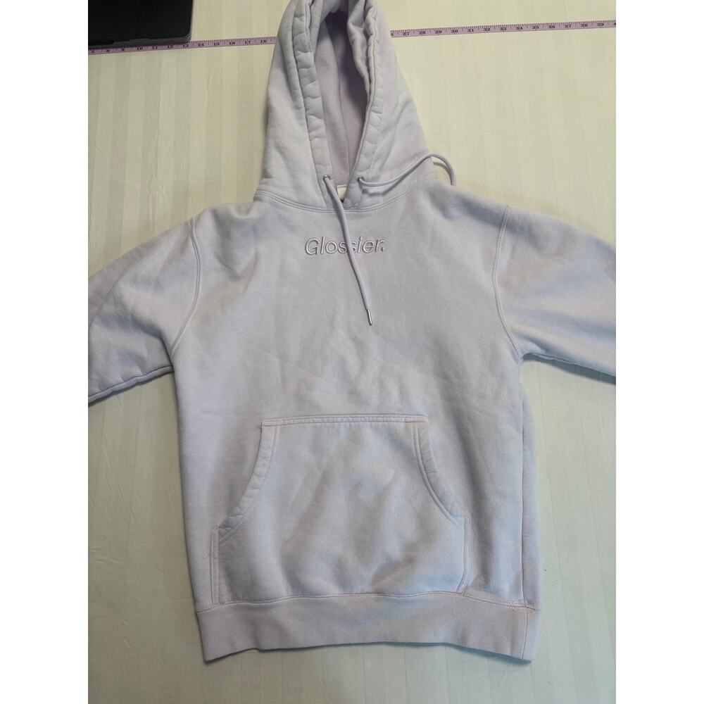 Glossier Lavender Embroidered Logo Hoodie Women’s Small